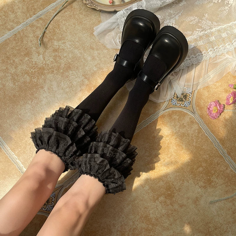 Sock Noble - Layered Lace Ruffle - Socks with double-layer lace ruffle trim