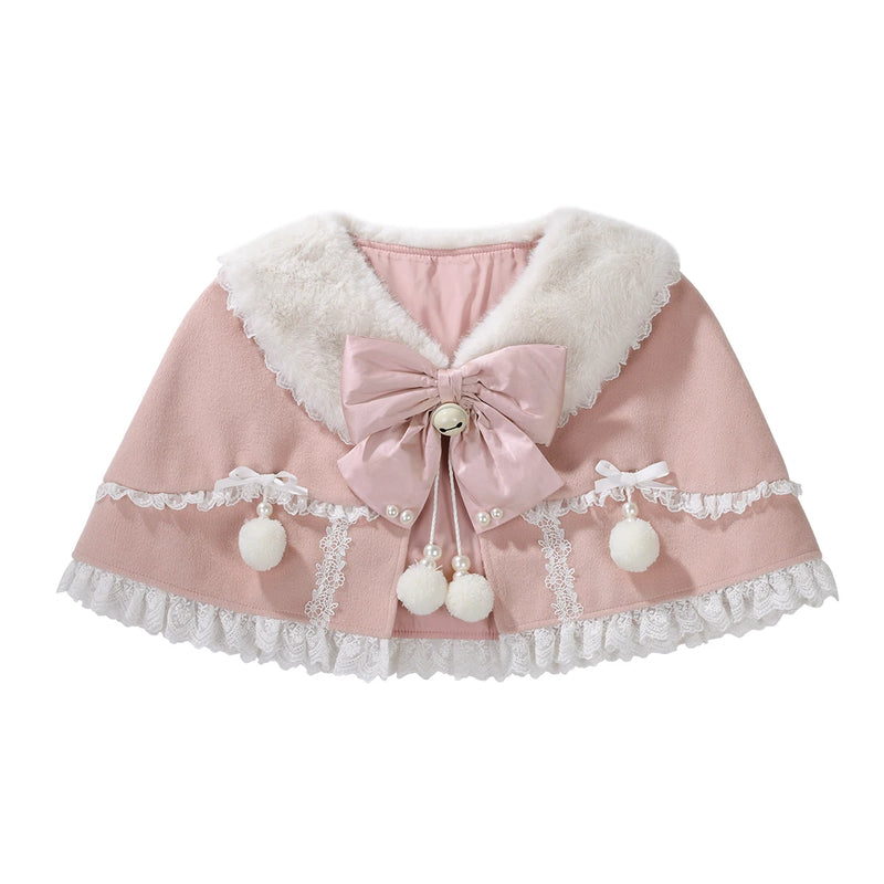Fan Hua Xin Dessert Kitten Pink Lolita Dress & Cape