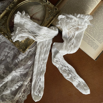 Sock Noble - Punk Layering - Lolita sock covers with lace straps and flared cuffs