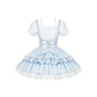 Square-neck four-tier light blue OP In stock / S