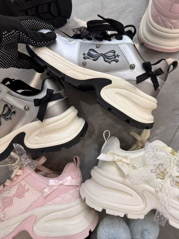 Sheep Puff Galaxy Sweetheart Lo-Run Lolita Sneakers showcasing cute sheep puff design with galaxy pattern on shoes.
