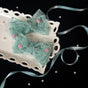 Cyan furry side clips, pair