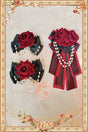 Serre-tête et pince à cheveux Hanamaru rouges et noirs (paire) (taille unique/M) / S
