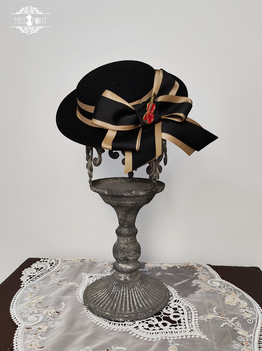 Miss Point - Elegant Lolita Top Hat - Golden Movement Lolita Hat