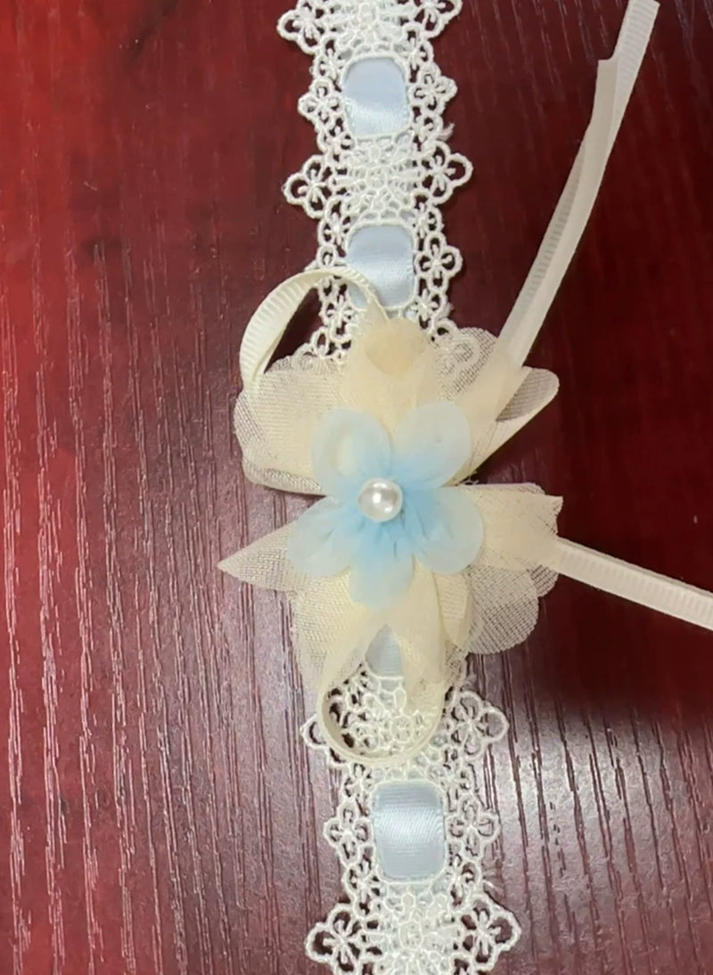 Zhijinyuan Shimmering Gift Box Accessories — Blue ribbon choker
