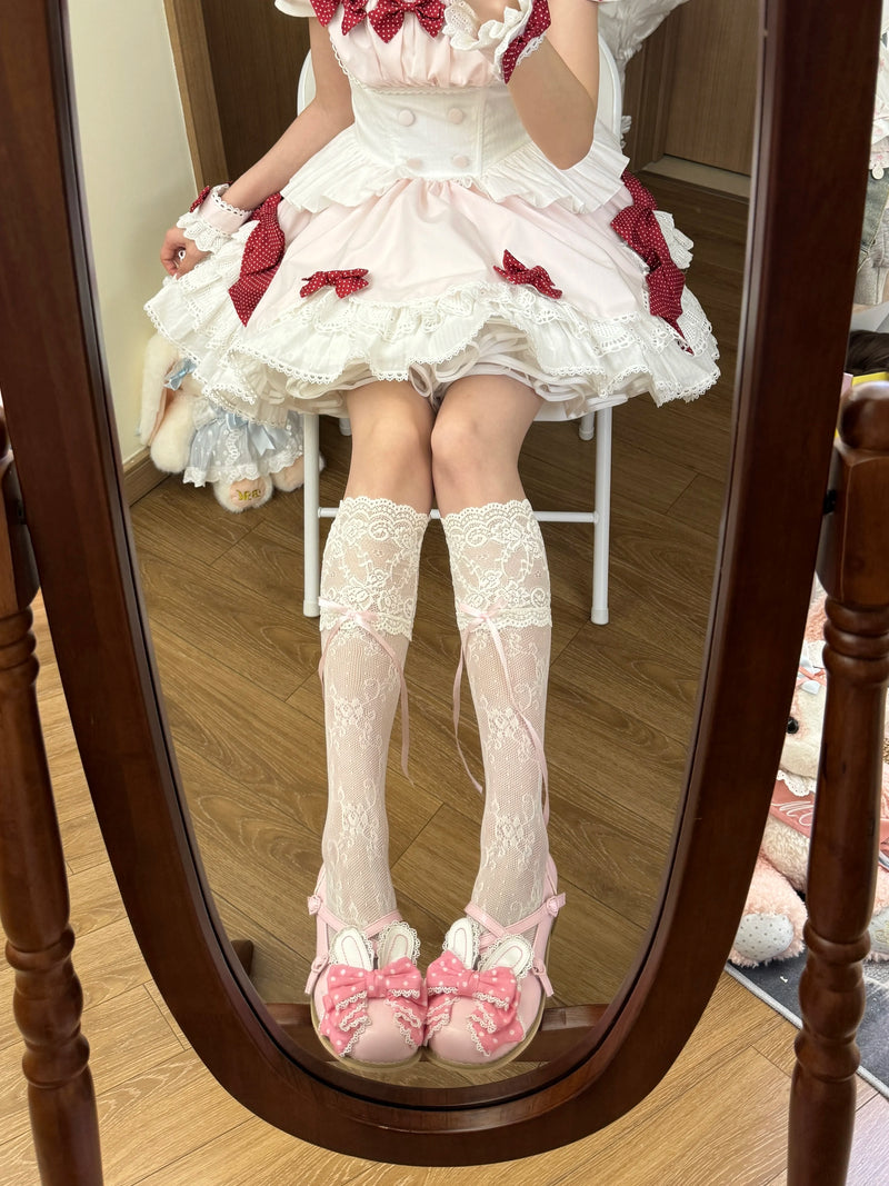 Fantasy Doll - Sweet Lace Bow - Long Socks with Lace Trim and Bow Options