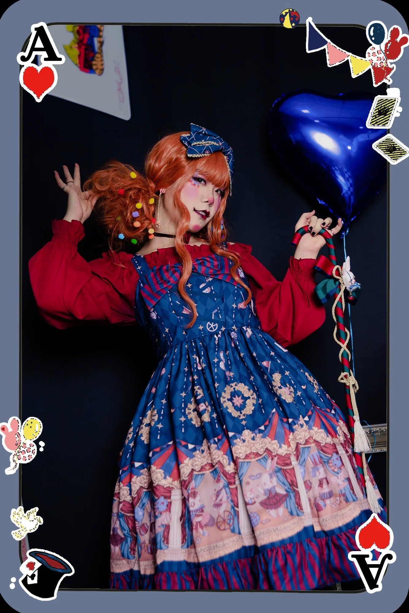 Sweet Lolita Accessories Bonnet KC Socks Beret Circus Indigo KC