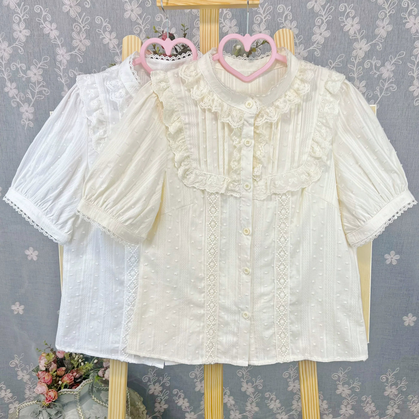 DMFS Lolita - Sweet Lolita Blouse Cotton Summer - Short Sleeve Shirt Innerwear