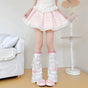 Layered Set – Pink Star Leg Warmers + Pink Mesh-Lace Socks / One Size