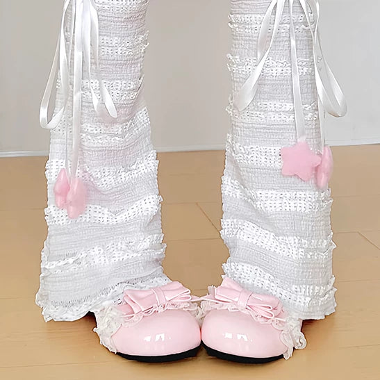 Handmade ribbon and lace Lolita leg warmers and socks - view 24
