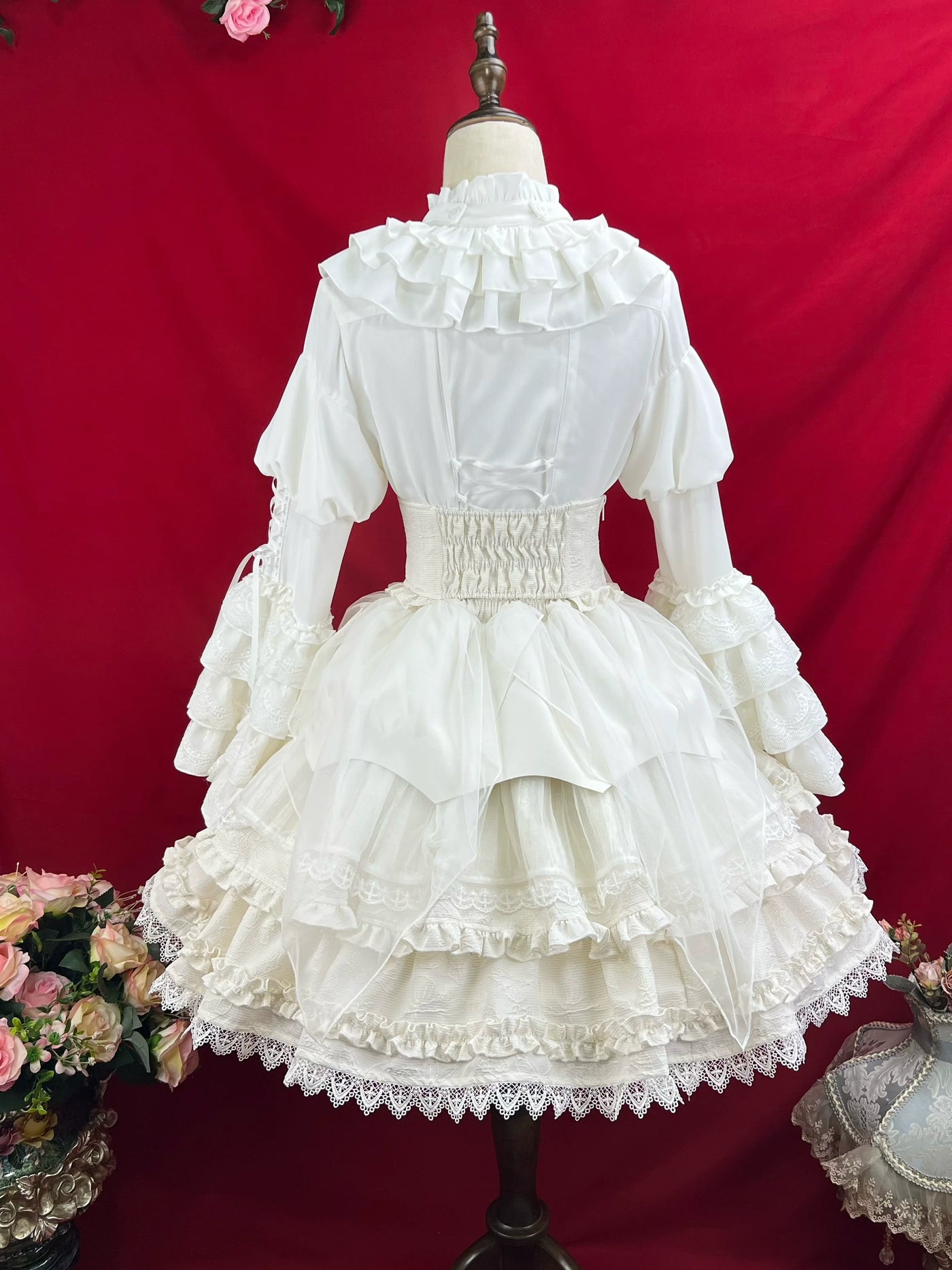 DMFS Lolita - Good and Evil Angel - Gothic Lolita SK Set, Retro Princess Sleeve Blouse