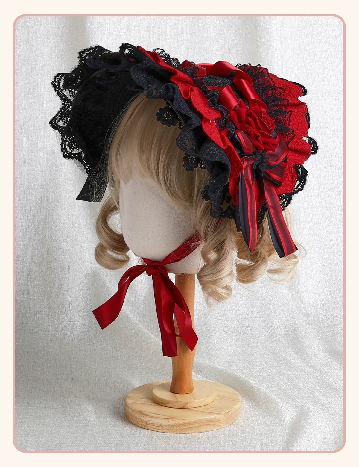 Stardust Rose - Rose Covenant - Lolita Accessories with Red Roses and Black Lace