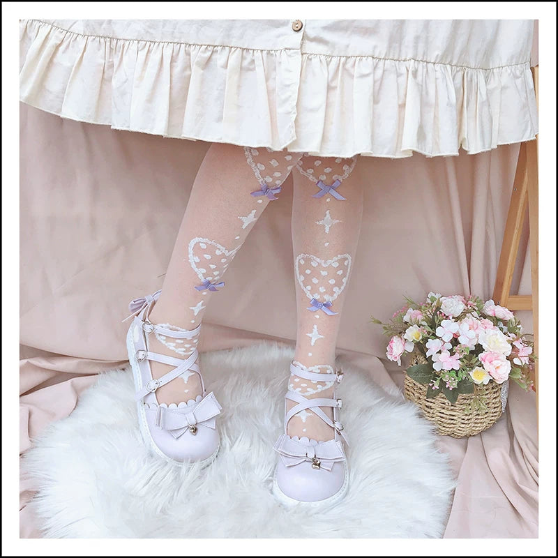 roji roji - Sweet Heartbeat - Over-the-Knee or Mid-Calf Socks with Heart Motifs