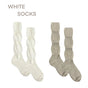 White + Oatmeal, 2-pair pack / One Size