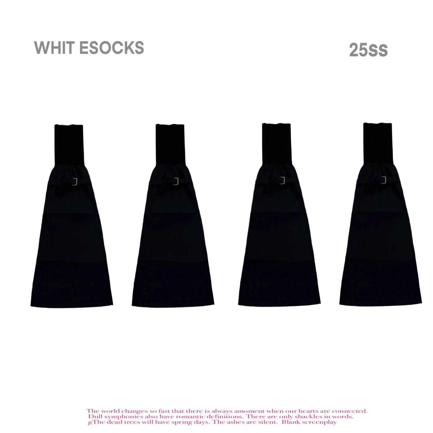 White Socks - Buckle Strap Layering - Faux-layered mid-calf socks with buckle straps