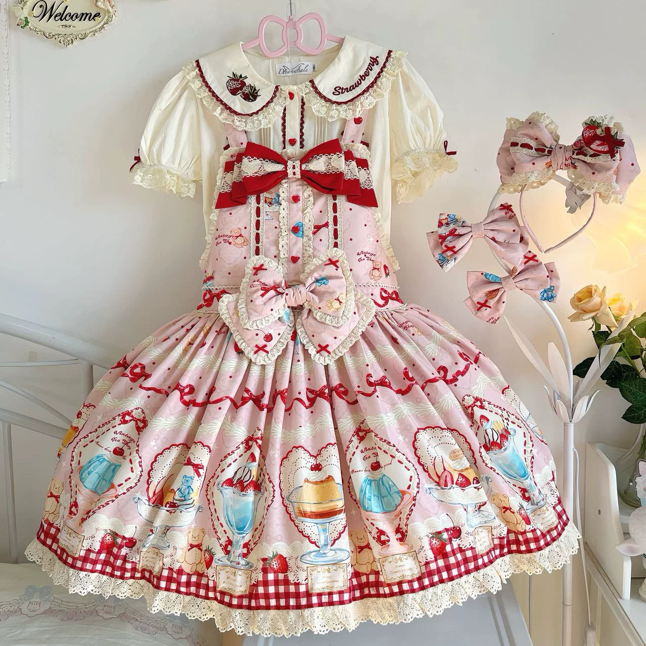 Showa Dessert Window - Retro Sweet JSK Dress Set - detail view 12