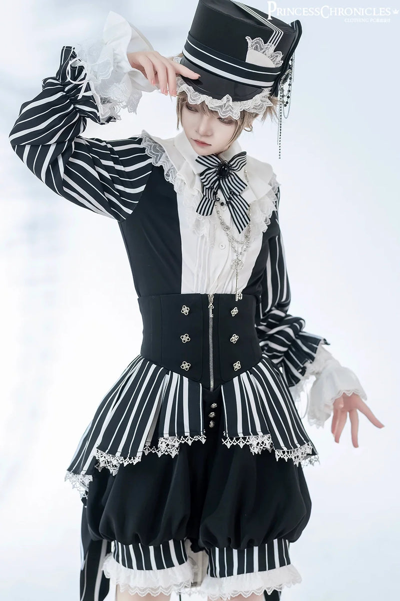 Princess Chronicles - Fancy Trick - Ouji Lolita Long Sleeve Shirt Vintage Shorts Suit