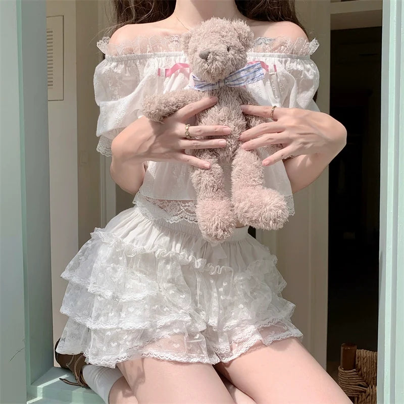 Sugar Girl - Daily Lolita Bloomers - Floral Cotton Summer Leggings Other Surprise