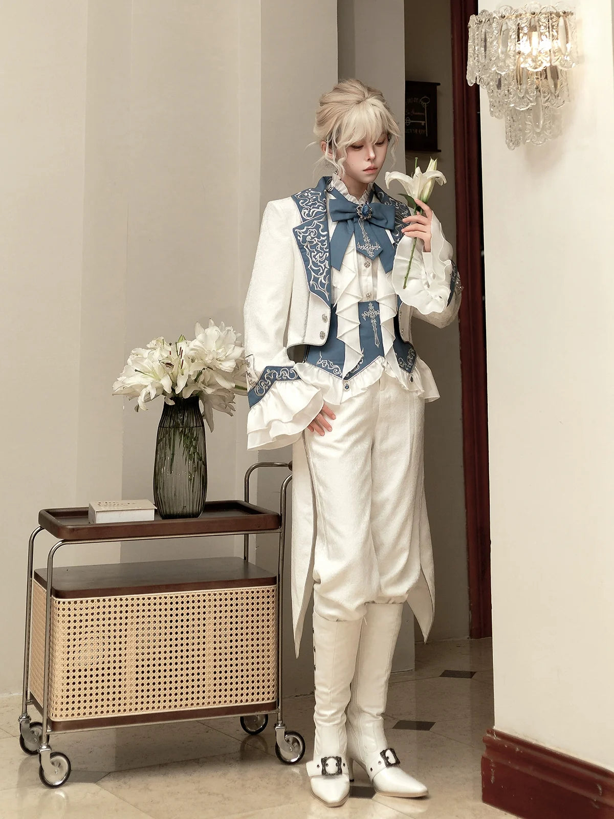 Your Princess - Lunar Paladin - Embroidered Ouji Lolita Tailcoat Set