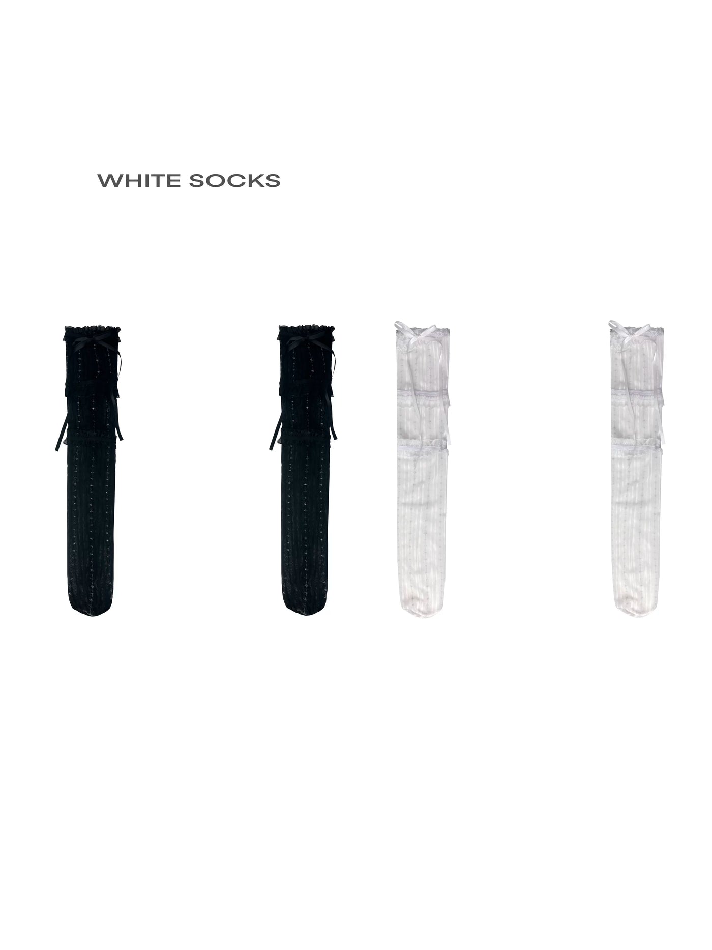 White Socks - Three-Layer Lace - Socks with layered lace trim