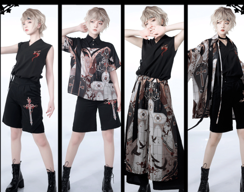 Princess Chronicles - Night Instructions - Chinese Style Printed Loose Trousers