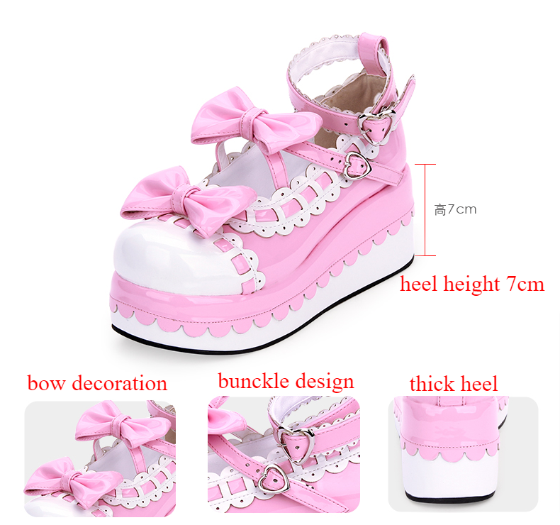 Angelic imprint - Multicolors Sweet Bow Lolita - Platform Shoes Shoes