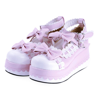 Angelic imprint - Multicolors Sweet Bow Lolita - Platform Shoes Shoes