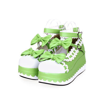 Angelic imprint - Multicolors Sweet Bow Lolita - Platform Shoes Shoes