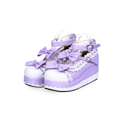 Angelic imprint - Multicolors Sweet Bow Lolita - Platform Shoes Shoes