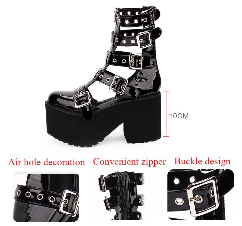 Angelic imprint - Gothic Lolita Punk Platform Boots - Sandals Shoes