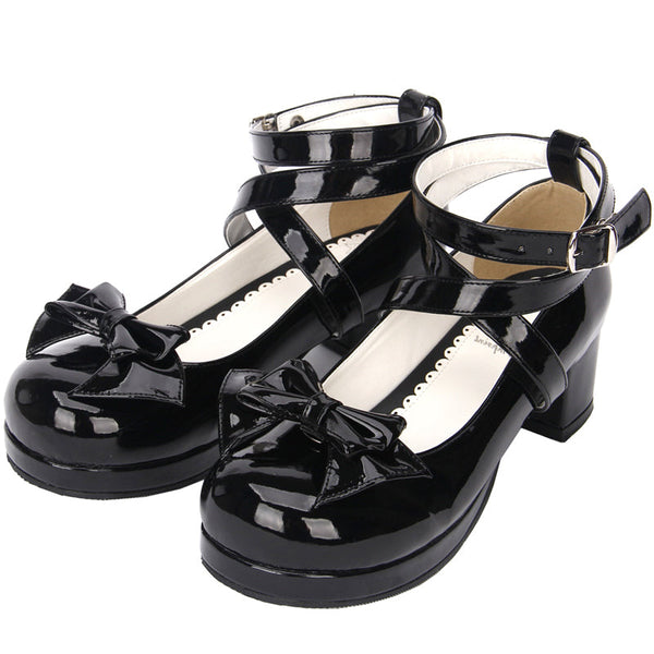 Angelic imprint - Sweet Lolita Shoes Round Toe Middle - Heel Shoes