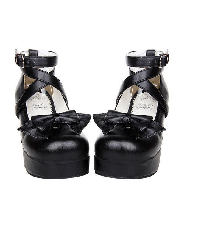 Angelic imprint - Sweet Lolita Shoes Round Toe Middle - Heel Shoes