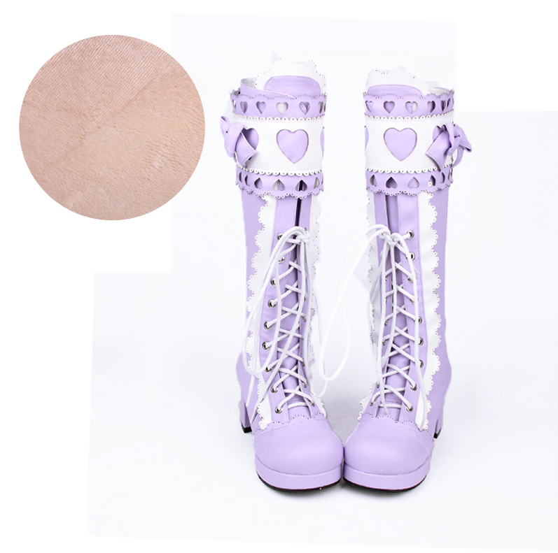 Angelic imprint - Sweet Multicolor Thick Heel Lolita - Boots Shoes