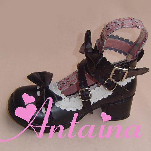 Antaina - Lolita Punk Bow Mid-Heel Multicolor - Shoes Shoes
