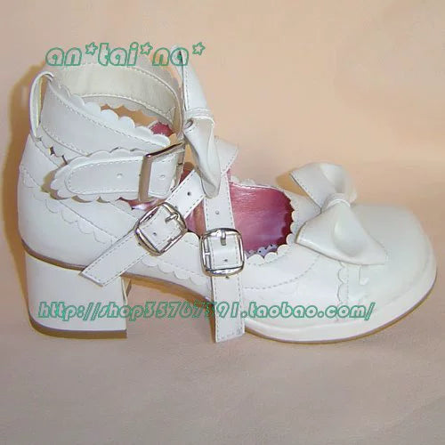 Antaina - Lolita Punk Bow Mid-Heel Multicolor - Shoes Shoes