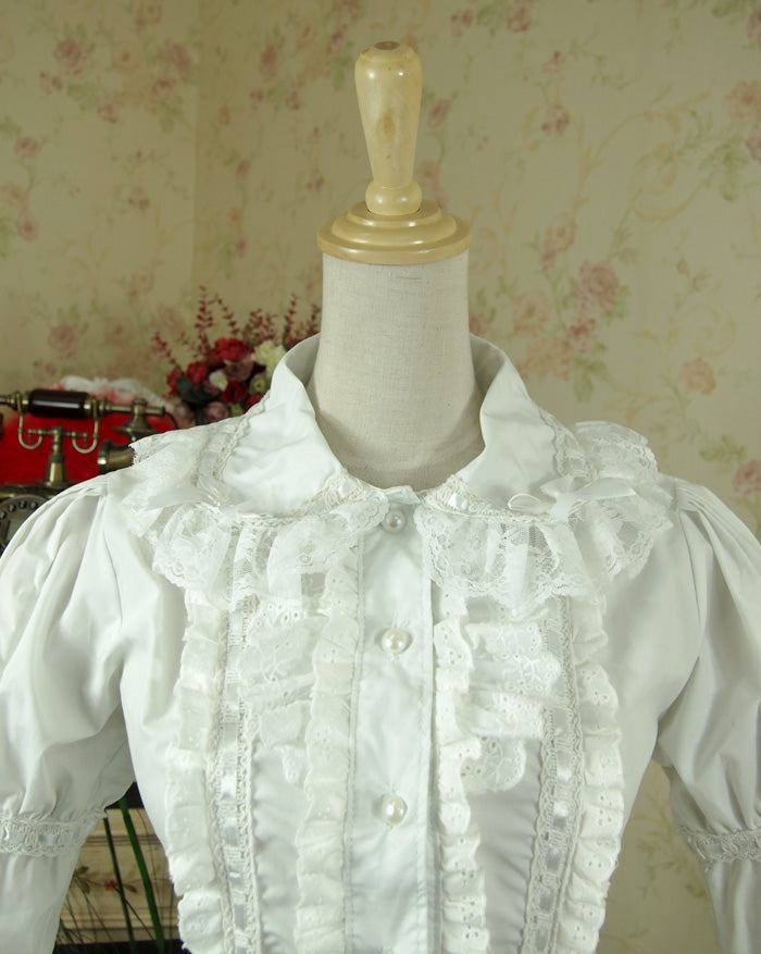LACE GARDEN - Retro Princess - Lolita shirt with a Peter Pan collar - product detail 5