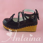 34 / black shoes double color sole (heel height back 7cm front 3cm)