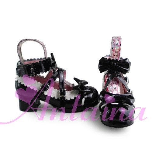 Antaina - Lolita Punk Bow Mid-Heel Multicolor - Shoes Shoes