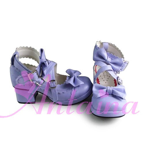 Antaina - Lolita Punk Bow Mid-Heel Multicolor - Shoes Shoes