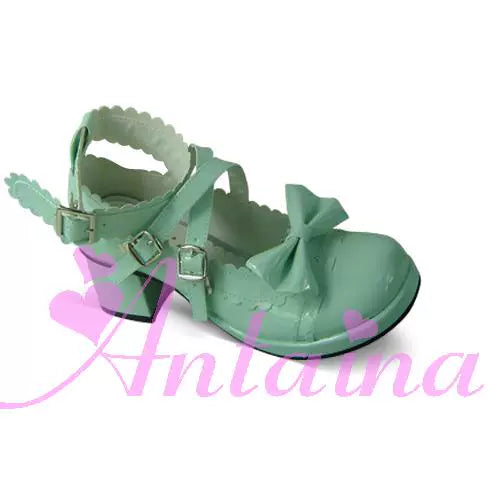 Antaina - Lolita Punk Bow Mid-Heel Multicolor - Shoes Shoes