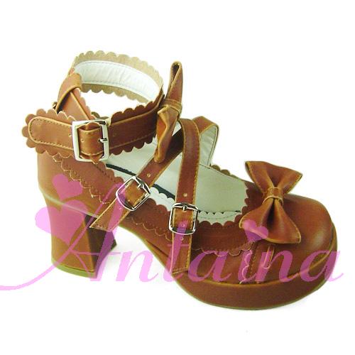 Antaina - Lolita Punk Bow Mid-Heel Multicolor - Shoes Shoes