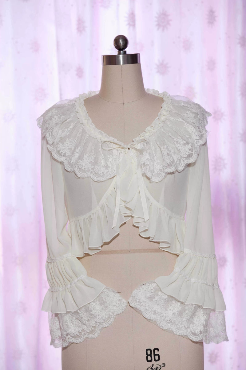 Yilia - Sweet Shell - Lace Chiffon Bolero Blouse