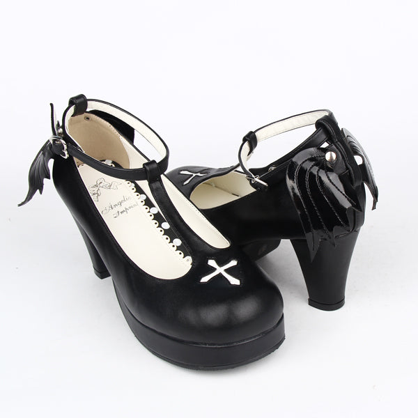Angelic imprint - Gothic Lolita Wings and Cross Shoes - for Chistmas Shoes
