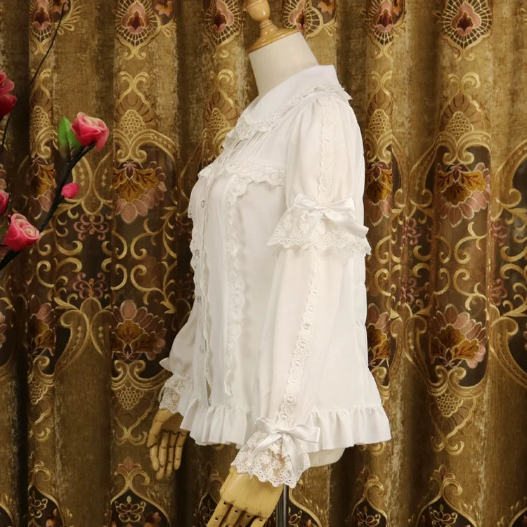 DMFS Lolita - Sweet Lolita Shirt Short Sleeve - Chiffon Blouse Innerwear