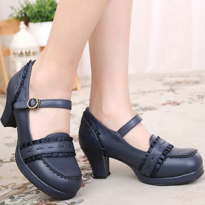 Sosic - Sweet High-heeled Plain Color - Lolita Shoes Shoes