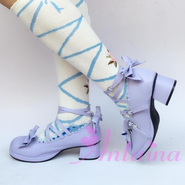 Antaina - Popular Japanese Lolita Bow Strap - Multiple Colors Shoes