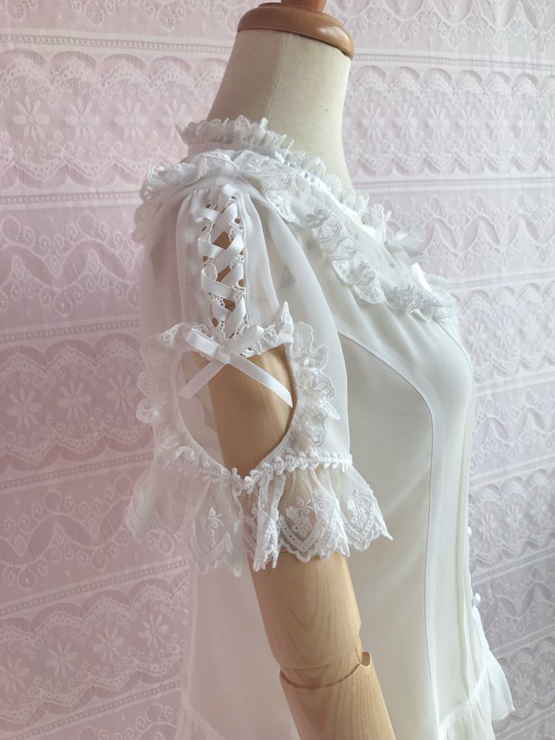 Yilia - Sweet Lolita Puff Sleeve Short - Sleeve Blouse Innerwear