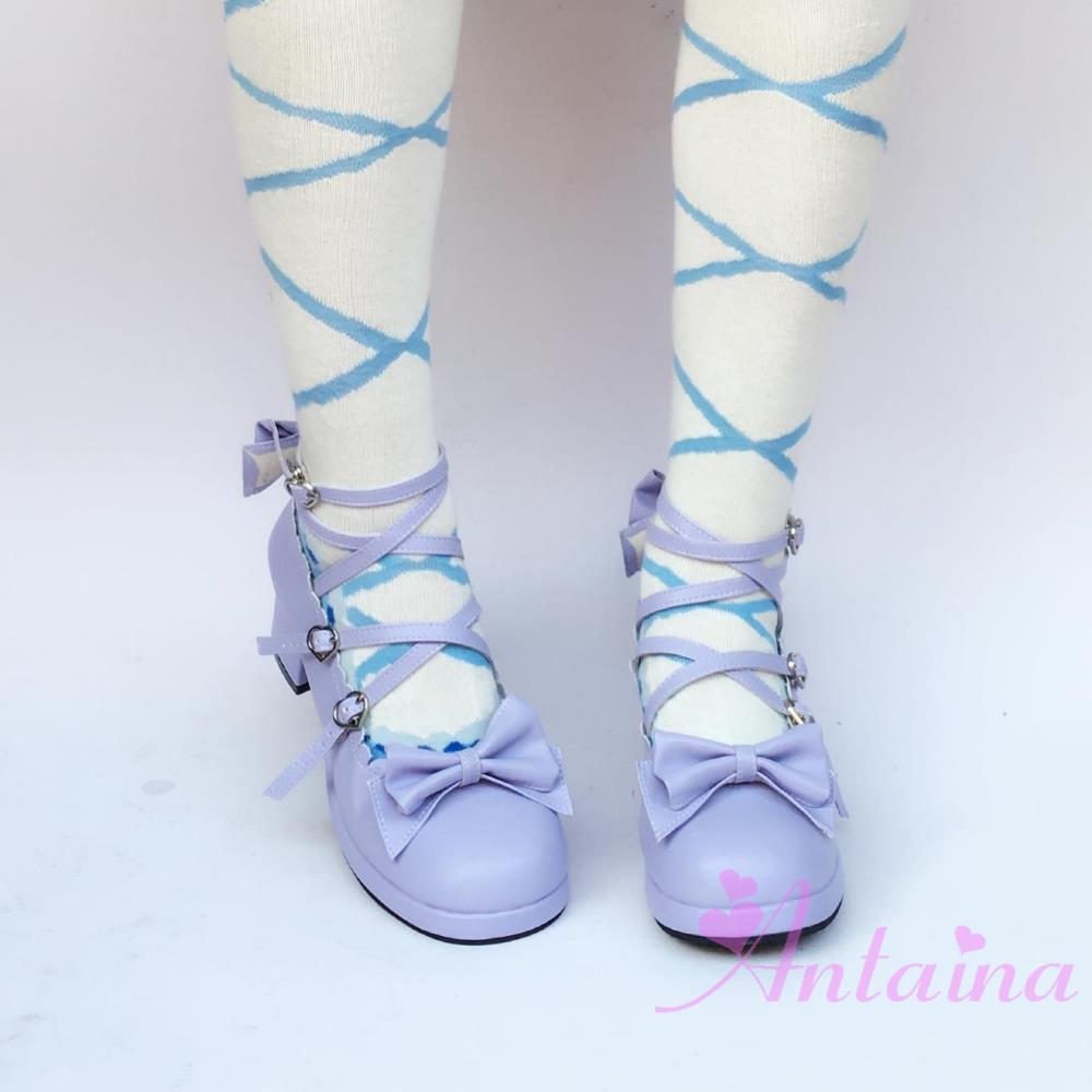 Antaina - Popular Japanese Lolita Bow Strap - Multiple Colors Shoes