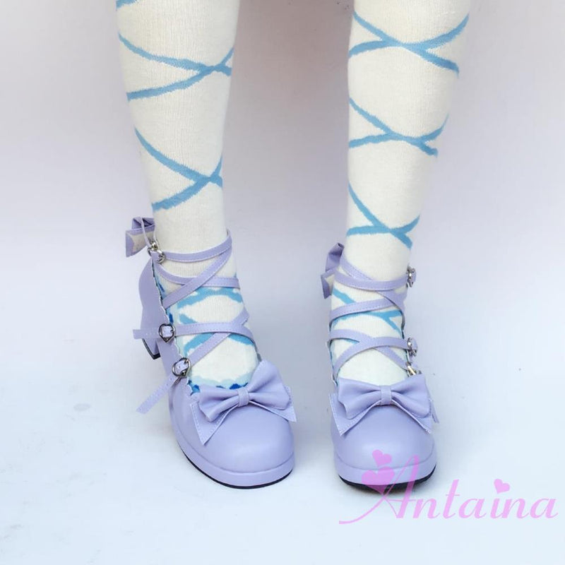Antaina - Popular Japanese Lolita Bow Strap - Multiple Colors Shoes