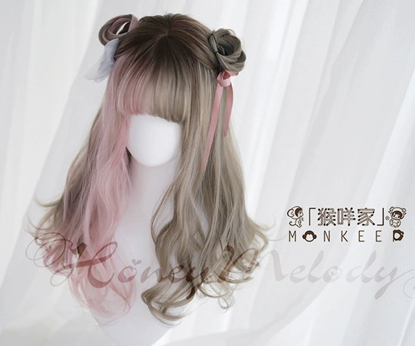 Spot MONKEEP Monkey Bajia, Seven Deadly Sins 55CM handmade large roll color matching bleaching gradual change original wig